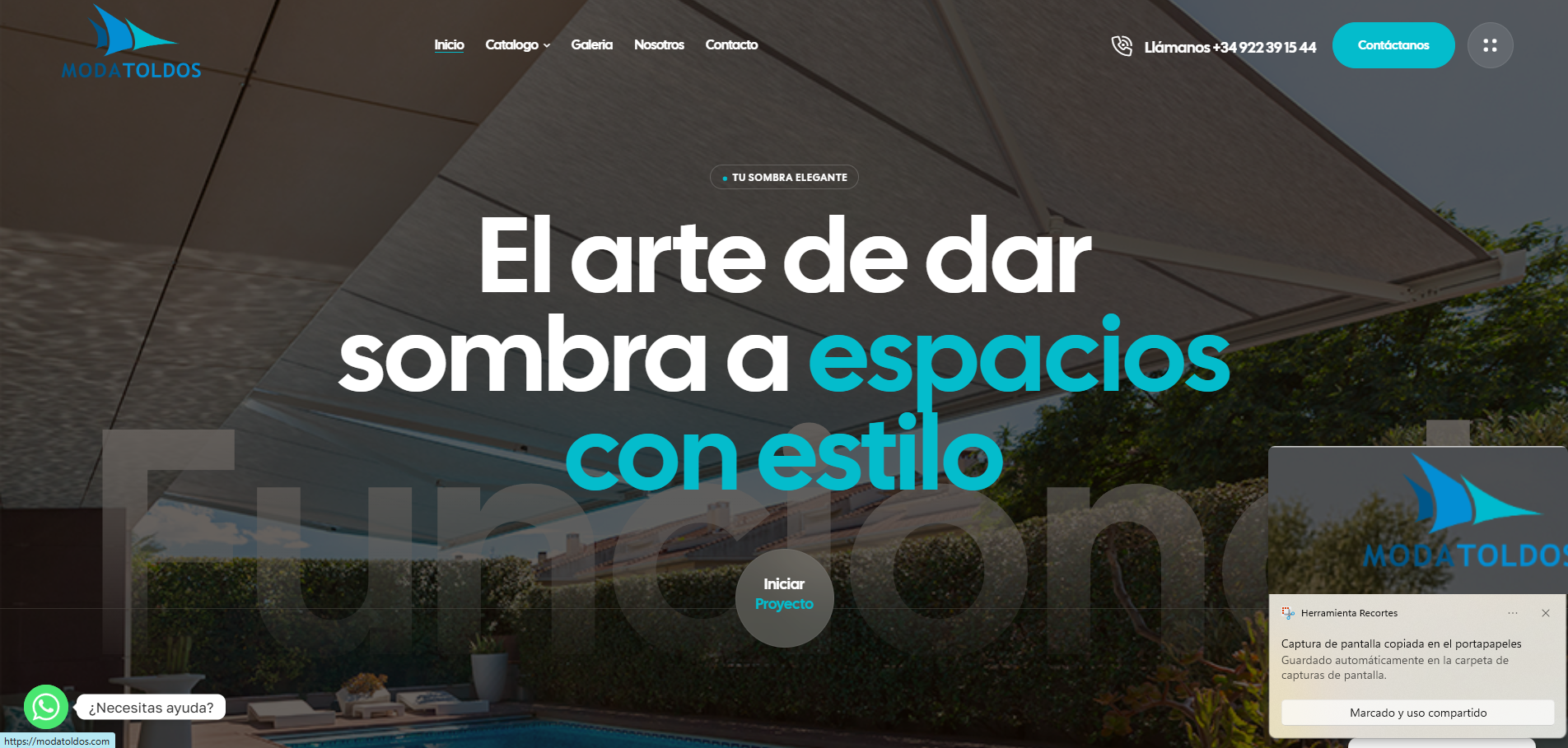 Ejemplo real de diseño web corporativo en Gran Canaria: Moda Toldos